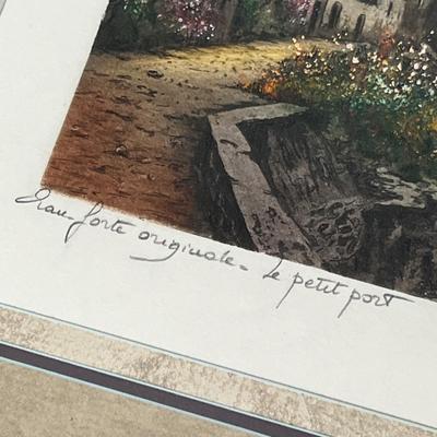 Lot 208 Small seaside print in big frame