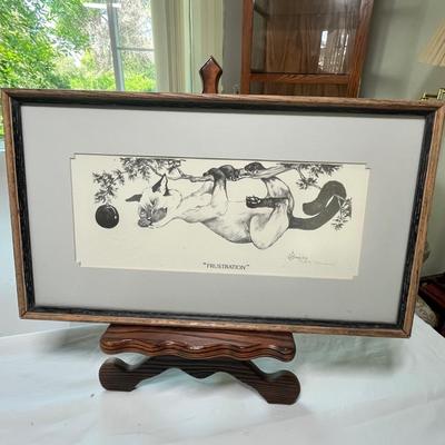 Lot 212 Cat stuck in tree print