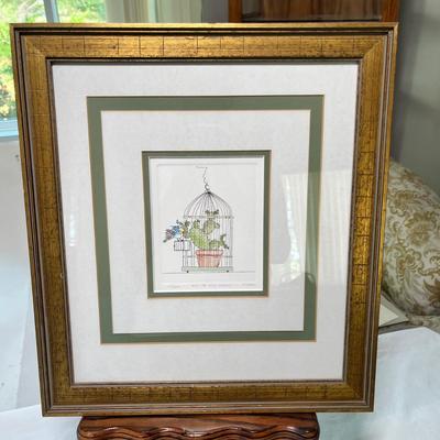 Lot 213 Bird with cactus in his house