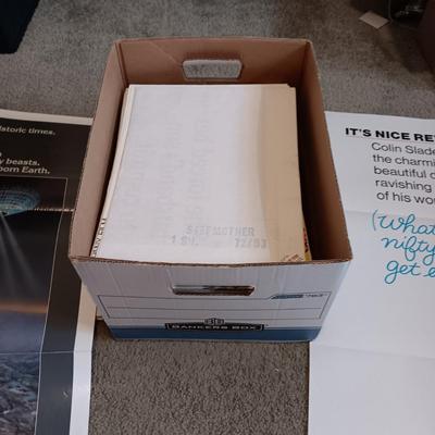 BANKER'S BOX OF FOLDED THEATRE MOVIE POSTERS