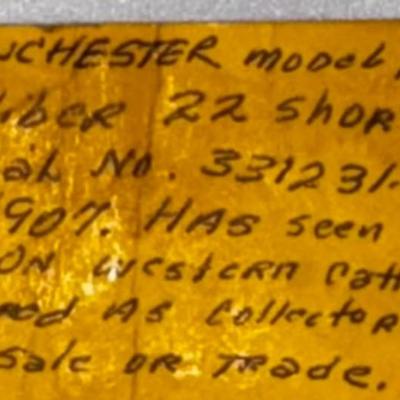 Winchester Model 1890 .22 Caliber Short Rifle