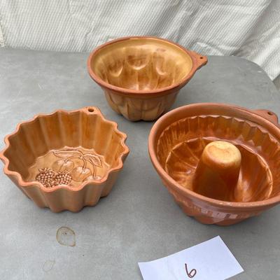 Lot 6 Redware Jello Molds