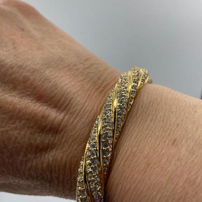 Swarovski Crystal Hinged Bangle Bracelet