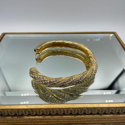 Swarovski Crystal Hinged Bangle Bracelet