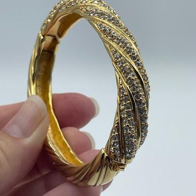 Swarovski Crystal Hinged Bangle Bracelet