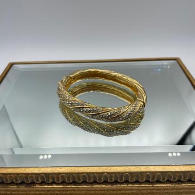 Swarovski Crystal Hinged Bangle Bracelet