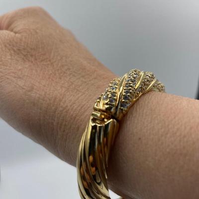 Swarovski Crystal Hinged Bangle Bracelet