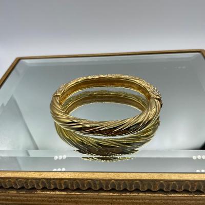 Swarovski Crystal Hinged Bangle Bracelet