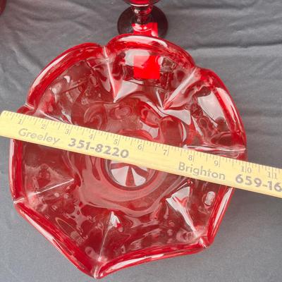 Lot 10 Ruby glass lot