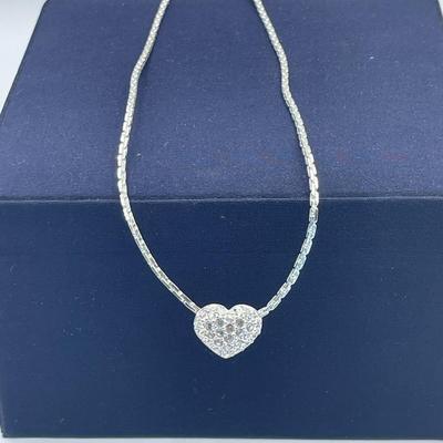 Swarovski Crystal Heart Necklace, Earrings and Pin