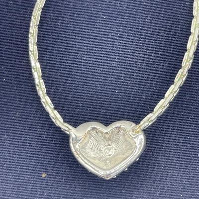 Swarovski Crystal Heart Necklace, Earrings and Pin