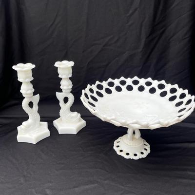 Lot 11 Westmoreland Milk Glass