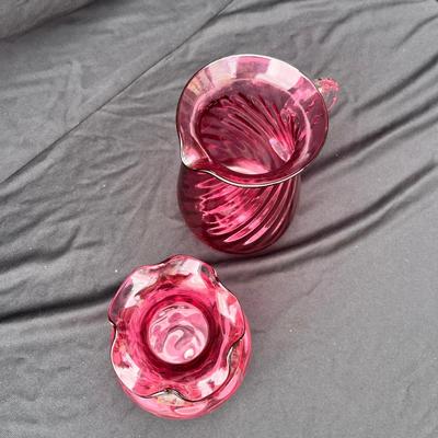 Sale Photo Thumbnail #192: Mini vase & pitcher.  No damage.