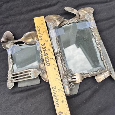 Sale Photo Thumbnail #202: These are pretty neat.  Old silver plate flatware made into frames.