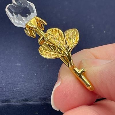 Swarovski Crystal Rose Pin