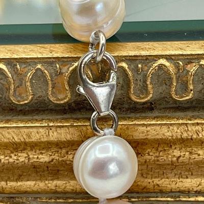 Pearl Necklace with Sterling Silver Clasp
