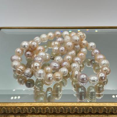 Pearl Necklace with Sterling Silver Clasp