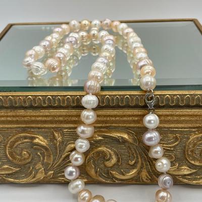 Pearl Necklace with Sterling Silver Clasp