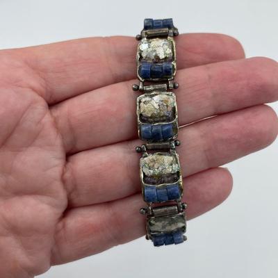 ASCOPA Sterling Silver Bracelet with Ancient Roman Glass