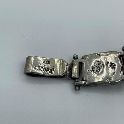 ASCOPA Sterling Silver Bracelet with Ancient Roman Glass