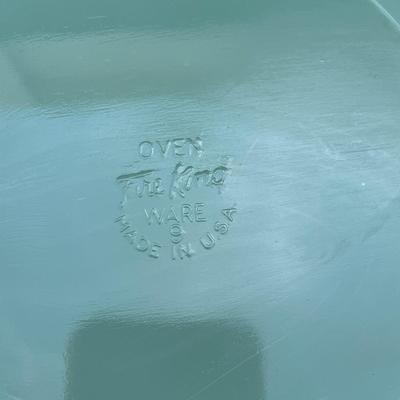 Sale Photo Thumbnail #371: Pioneer woman shakers & Fire King Jane Rae Platter.