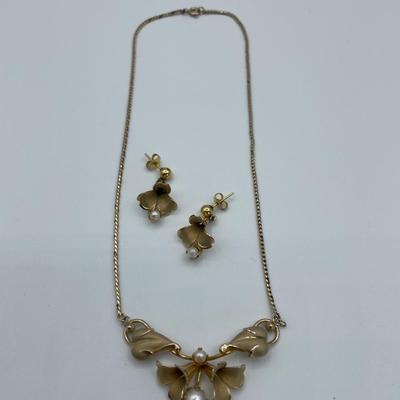 Vintage Gold-Filled and Pearl Necklace Set