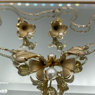 Vintage Gold-Filled and Pearl Necklace Set