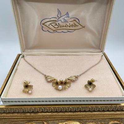 Vintage Gold-Filled and Pearl Necklace Set