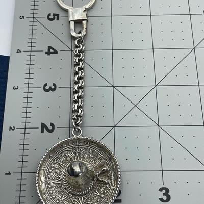Sterling Silver Mexican Sombrero Key Chain