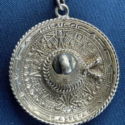 Sterling Silver Mexican Sombrero Key Chain