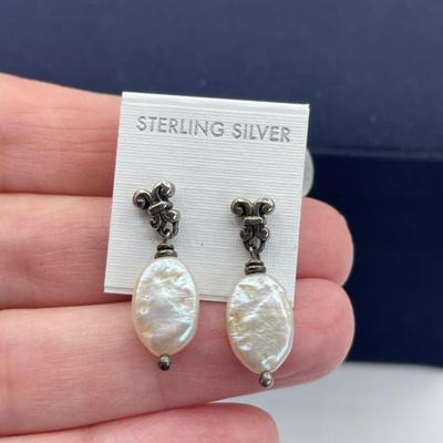 Sterling Silver and Pearl Earrings
