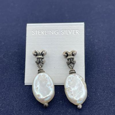 Sterling Silver and Pearl Earrings