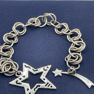 Sterling Silver Star Toggle Bracelet