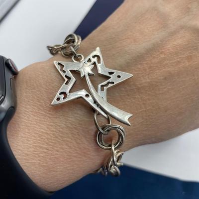 Sterling Silver Star Toggle Bracelet