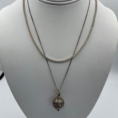 2 Necklaces One 925 Italy