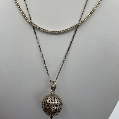 2 Necklaces One 925 Italy