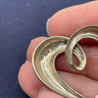 Sterling Silver and Marcasite Heart Pendant