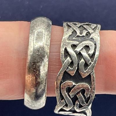 Sterling Silver Band Rings Size 13