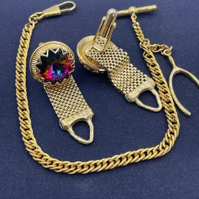 Cuff Links and Watch Chain