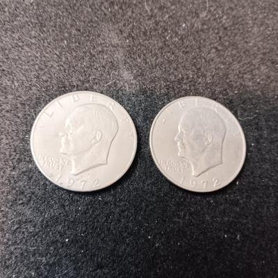 TWO 1972-D EISENHOWER DOLLARS