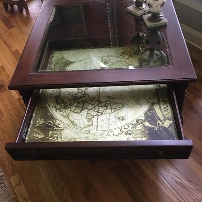 Lot 51 - Display Coffee Table with Map 