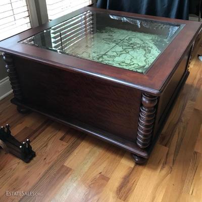 Lot 51 - Display Coffee Table with Map 