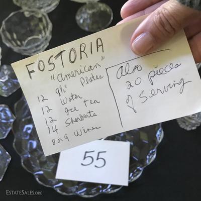 Lot - 55 Fostoria Glass