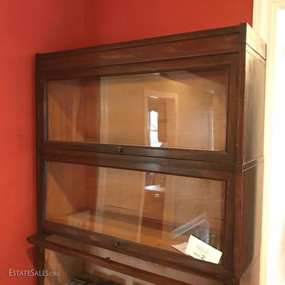 Lot - 2 Lawyer's Style Glass Front Stackable Macey Bookcases