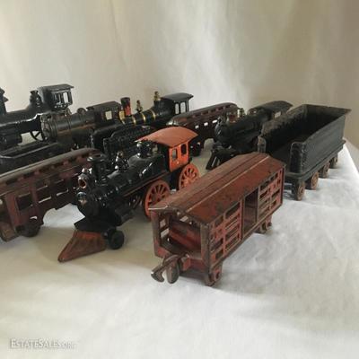 Lot 90 - Large Cast Iron Trains 