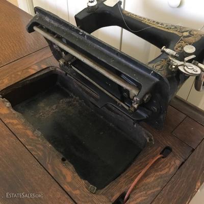 Lot 103 - Franklin Sewing Machine by Sears Roebuck and Cabinet
