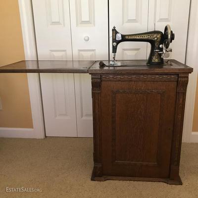 Lot 103 - Franklin Sewing Machine by Sears Roebuck and Cabinet