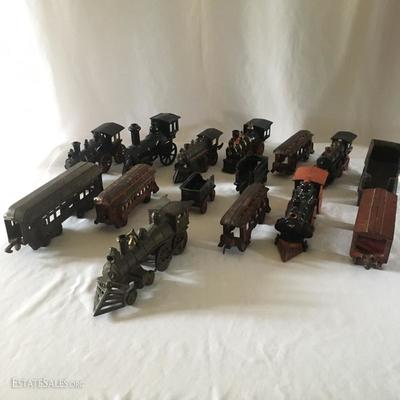 Lot 90 - Large Cast Iron Trains 