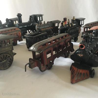 Lot 90 - Large Cast Iron Trains 