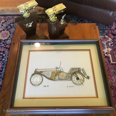 Lot 56 - Car Trophies and Clock Picture